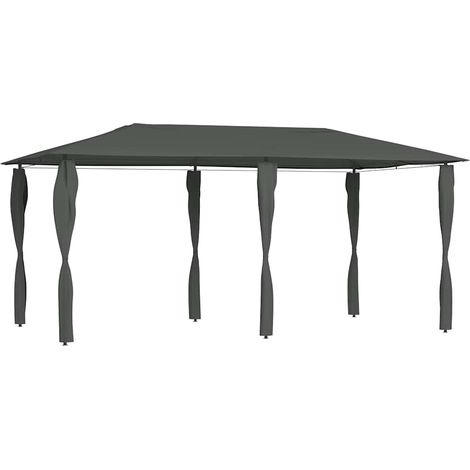 Tonnelle de Jardin Tente de réception - Rapide à Installer à revêtement de poteaux 3x6x2,6 m Anthracite 160 g/m² BV743695 - BonneVie (1/3)
