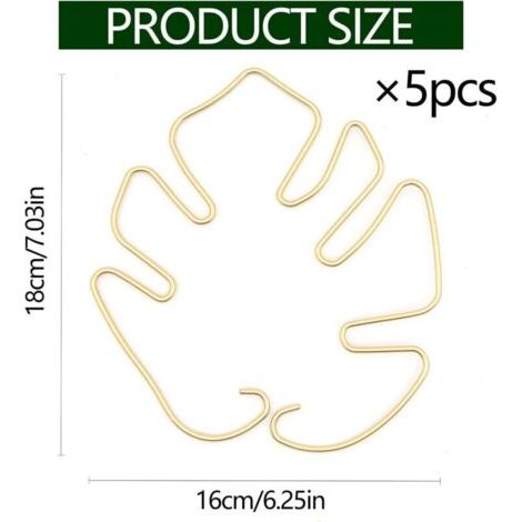 Support pour tige de plante Monstera, paquet de 5 pièces, support durable et stable, design unique, convient aux plantes grimpantes, idéal pour favoriser une croissance vigoureuse des plantes (doré). (1/3)