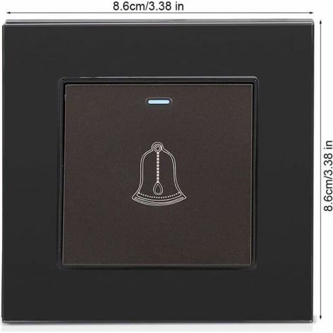 Bouton de sonnette extérieur, 220 250 V, panneau en verre trempé, interrupteur de sonnette, carillon étanche sans fil, bouton pou (1/3)