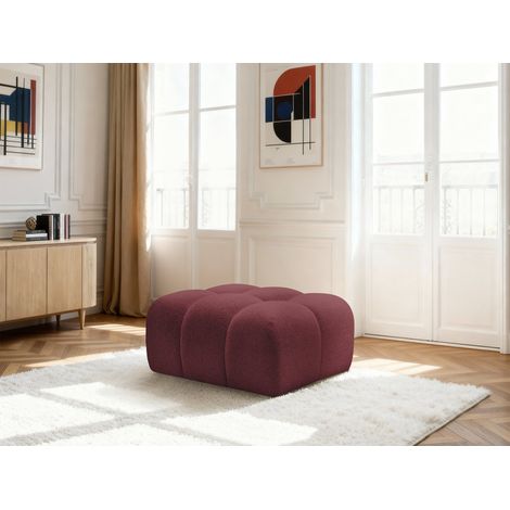 BOBOCHIC - Pouf MELISSE tissu chiné Rouge