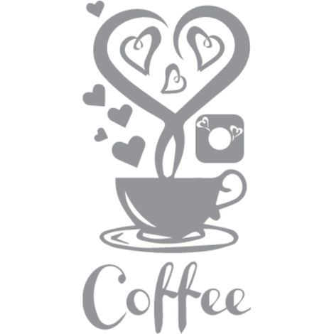 PEGATINAS DE COCINA pegatina taza de café corazón 100 x 50cm G262074 (1/2)