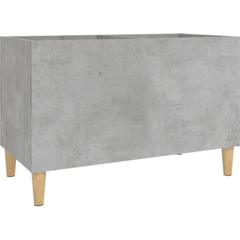 Pratico armadio per dischi classico con ampio spazio di archiviazione 74,5 x 38 x 48 cm in legno multistrato grigio cemento 020049204