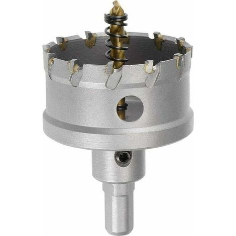 Fraise-trépan en carbure de 60 mm, scies cloches pour tle en acier inoxydable, pas de limite de tige triangulaire antidérapante, avec foret central revêtu de titane (1/3)