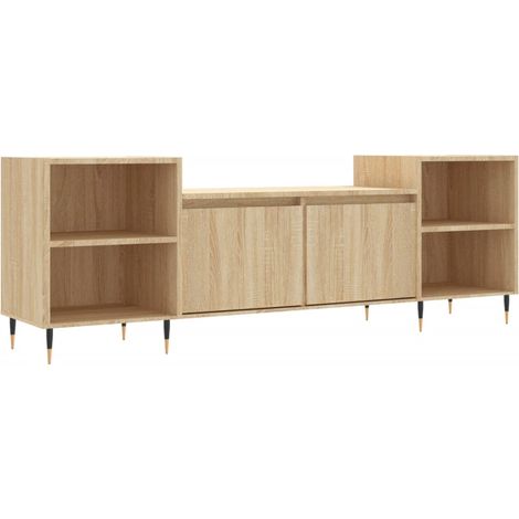 Mobile TV multimediale scaffale TV credenza TV sala da pranzo soggiorno camera da letto rovere Sonoma 160 x 35 x 55 cm legno ingegnerizzato marrone 020027503