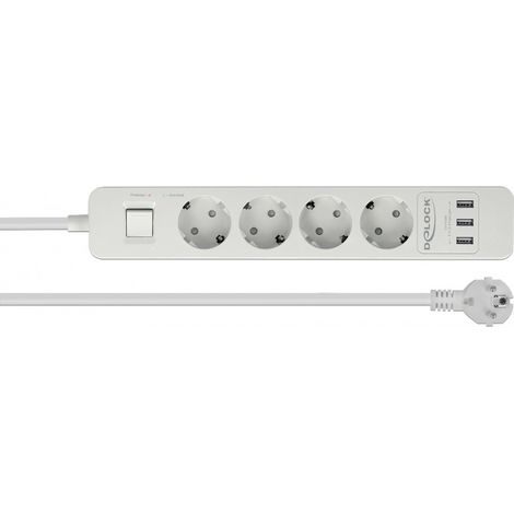 DeLOCK 11206 rallonge électrique 1,5 m 4 sortie(s) CA Intérieur Blanc (1/4)