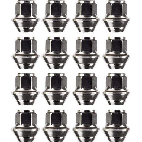 Alloy wheel nut set. M12 x 1.5, conical washer, 19 mm hex for use with Ford alloy wheels and more (16") (1/5)