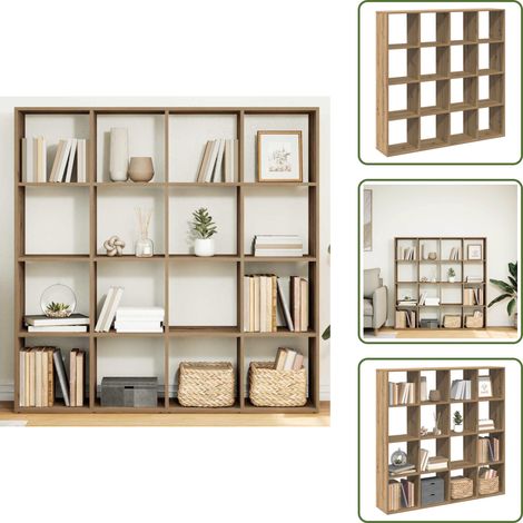 Bücherregal mit Fächern - vidaXL Bücherregal Artisan-Eiche 137,5x29x137,5 cm Holzwerkstoff - Bücherregal Wohnzimmer (1/5)