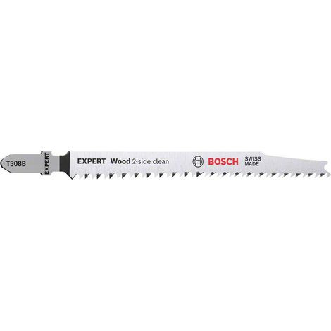 BOSCH PROFESSIONAL 2X LAMES DE SCIE SAUTEUSE EXPERT 'WOOD 2-SIDE CLEAN' T 308 B (POUR CONTREPLAQUé, PANNEAU D'AMEUBLEMENT EN BOI