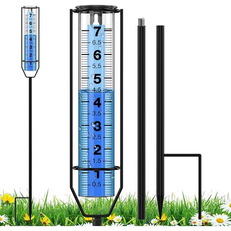 2 Pluviomètre, pluviomètre en plastique transparent épais résistant au gel pour l'extérieur, outil de mesure de la pluie pour le jardin (1/5)