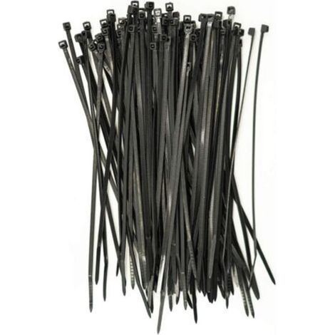 100 pièces d'attaches de câble professionnelles 100 x 2,5 mm Poignée d'attache de câble couleur noire, résistante à la température (1/5)
