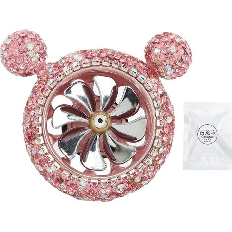 Décoration de grille d'aération de voiture avec strass scintillants, forme mignonne, rose (1/4)