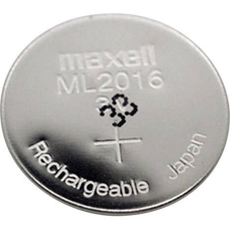Maxell ML2016 Batteria ricaricabile a bottone ML 2016 Litio 25 mAh 3 V 1 pz.