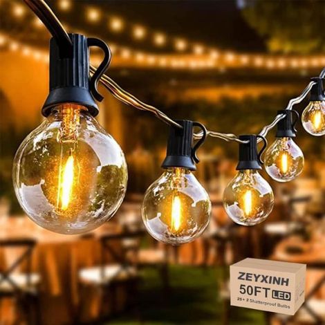 Guirlande Lumineuse - G40 - 15M - LED - Étanche IP45 - Blanc Chaud (1/4)
