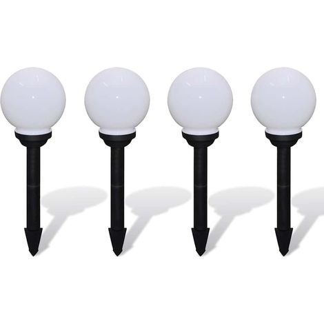 Maison Exclusive - Lampioni Solari LED Giardino 4 pz Rotondi 15 cm con Picchetto