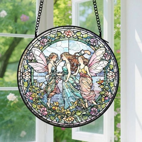Capteur de Soleil en Vitrail Décoration Spirituelle pour Maison 9cm (1/4)