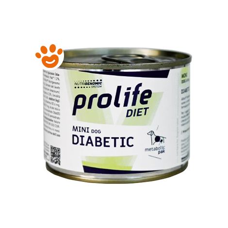 Prolife Dog Veterinary Mini Diabetic  - Prolife Dog Veterinary Mini Diabetic - Lattina Da 200 Gr (1/2)