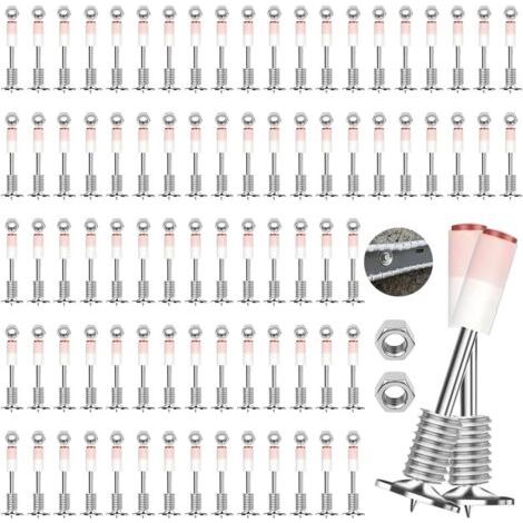 100 Pièces Clous pour Pistolet à Clous, 7,3 mm Clous en Acier Manuel Pour Pistolet À Rivets Pneumatiques, Clous Ronds, pour Pistolet à Rivets à Air Comprimé Accessoires