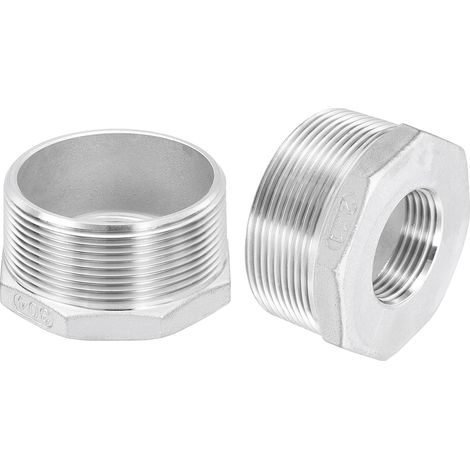 3Pcs 2" Male à 1" Female NPT 304 Acier Inoxydable Réducteur Douille Hexagonale, Adaptateur de Tuyau Coulé Réducteur pour systèmes industriels, pétrole/gaz, eau, CVC et plomberie (1/5)