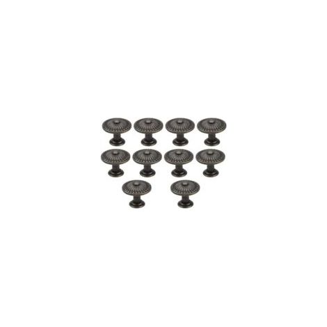 Lot de 10 poignées de porte de tiroir en bronze vintage, bouton de meuble 25 mm, boutons de tiroir ronds, boutons de porte en laiton, poignées de meubles pour armoire, cuisine, chambre d'enfant - Crez (1/4)
