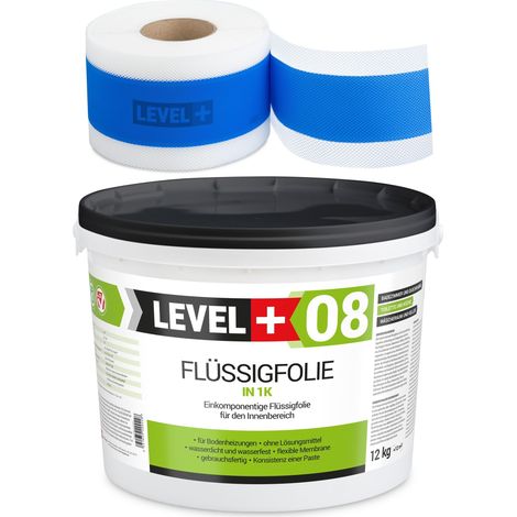 LEVEL+ Dichtset für Duschabdichtung Bad Dichtband Flüssigfolie 7kg SET307 (1/3)