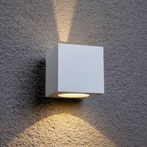 [GEBRAUCHT] B-Ware Lucande Außenwandleuchte Wandlampe Weiß Led Außenleuchte Warmweiß Aluminium