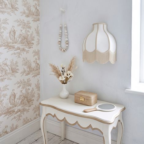 Aplique de Pared Blanco con Flecos Beige  Serie NALA II (1/5)
