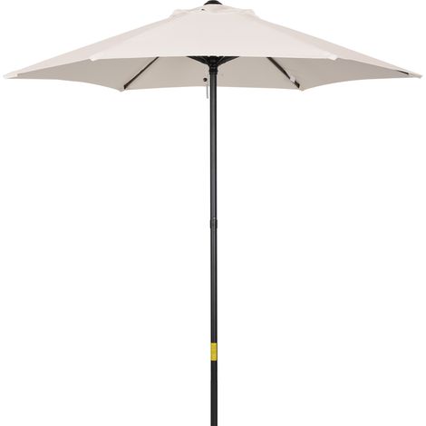Ombrellone da Giardino 2x2m Rotondo con Palo Centrale in Alluminio e Poliestere, Crema