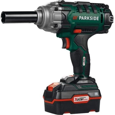 Parkside – Boulonneuse clé à choc sans fil 20V – Couple 400Nm – 4Ah avec batterie – Moteur Brushless pour vissage rapide – Pour béton et métal - 20-Li