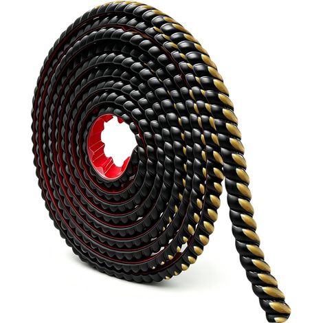 Moulures Autocollantes Noir et Or, Bande Décorative Murale 3D Relief en PVC, Liseret Imperméable Anti-Graisse, Flexible et Découpable, Idéales pour Cuisine Salle De Bain Plafond TV (3M x 20mm) (1/5)