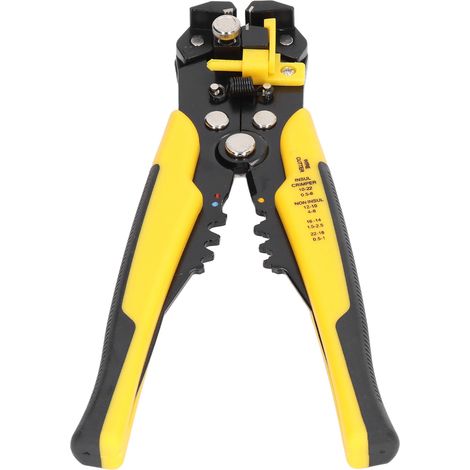 Pince à sertir automatique 8 pouces, coupe-fils, outil à dénuder, multifonction, ergonomique, pour la maison et l'usine, jaune (1/5)