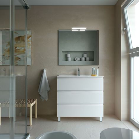 Salgar Schrank SPIRIT 900 3 Metallauszug mit Softeinzug WHITE COTTON 897 x 810 x 450 mm (1/3)