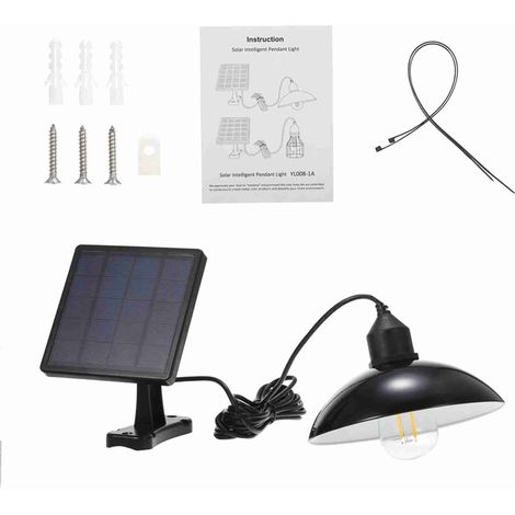 Eosnow Solarbetriebene Energie-Pendelleuchte, E27-Außenlampe, empfindliche IP65-Wasserbeständigkeit, für Garten, Hof, Terrasse, Balkon, Landschaft (1/5)
