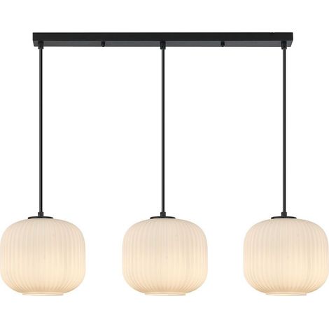 Suspension décorative 3xE27 23W IP20 – Opale/Noir (1/4)