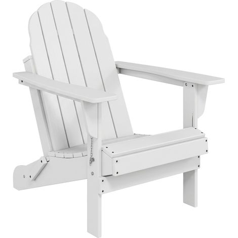 Chaise de jardin pliante blanche en plastique, design ergonomique, résistante aux intempéries, 73 x 82 x 88 cm (1/5)