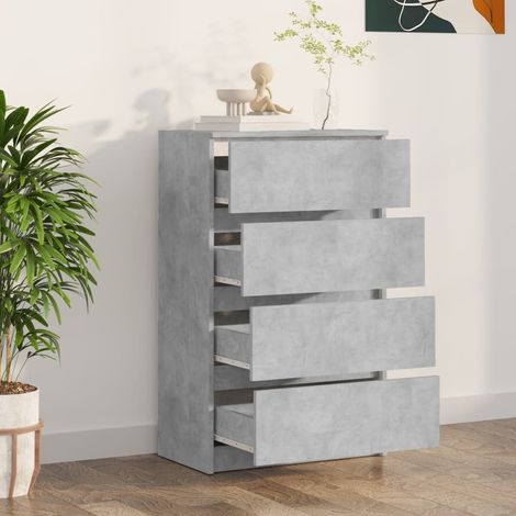 Buffet De Cuisine Commode Meuble de rangement Gris béton 60x35x98,5 cm Bois d'ingénierie (1/5)