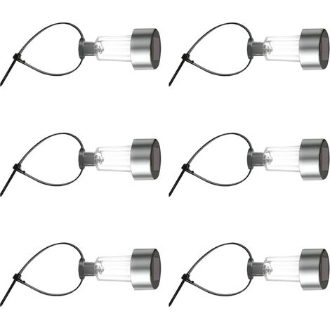 Lumières de clôture solaire du capteur automatique 6 packs Light Solar Easy Tie Conception résistante aux intempéries Installation rapide, lampe colorée économe en énergie pour (1/5)