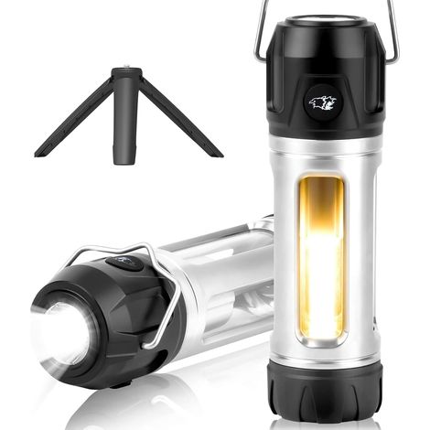 Lanterna da campeggio ricaricabile, lampada da campeggio a LED impermeabile - 3 modalità di illuminazione, luminosità regolabile, ideale per campeggio, pesca e situazioni di emergenza.