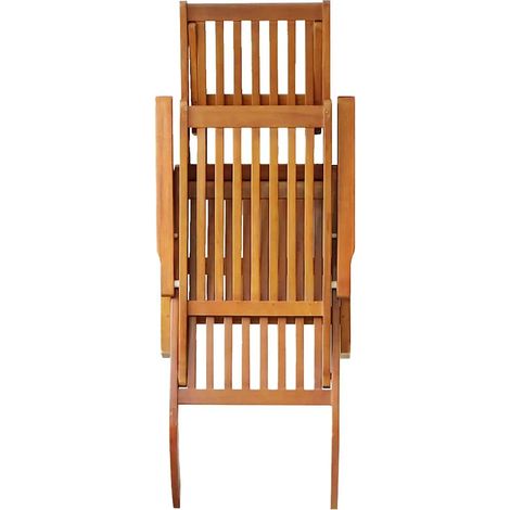 Chaise de terrasse avec repose-pied Bois d'acacia solide (1/5)