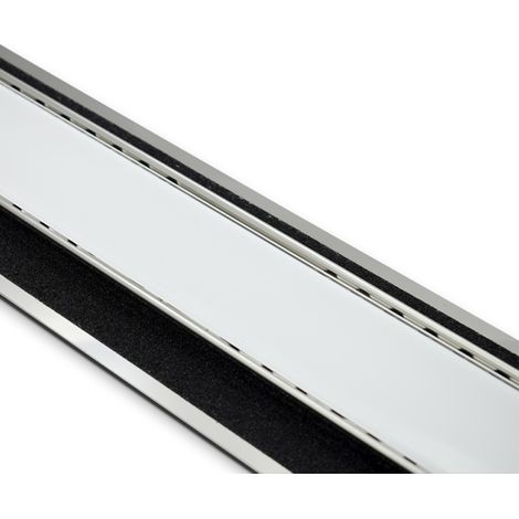 edelstahlrinne style line luxury - weiße kristallrinne luxury ret. l 785 mm c. weiß voll edelstahl mit weißer kristallscheibe