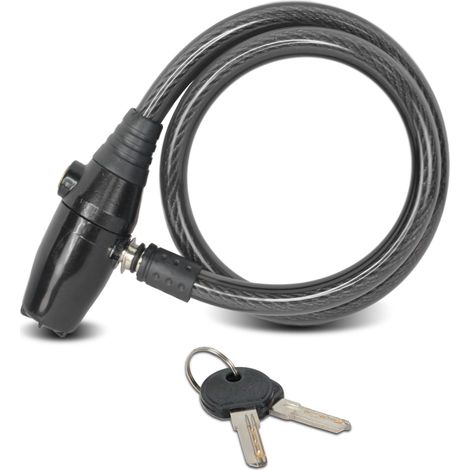 Antivol à alarme 95 dB – Câble acier inoxydable 62 cm – Double verrouillage avec alarme – Sécurité renforcée pour vélo et moto