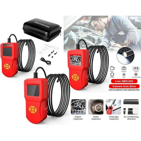 Trade Shop - Telecamera Con Monitor Endoscopica 3mt 8mm Flessibile Lcd 2.4" Ip67 - (1/5)