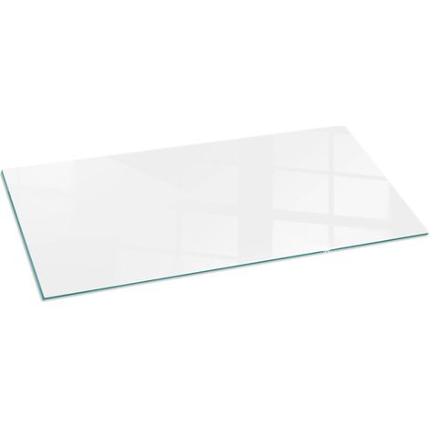 Plaque de protection en verre trempé de sol décorative imprimée sous cheminée Couleur Gris clair 125x50 cm (1/5)