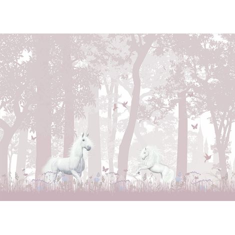 Papier peint panoramique Enfants - Licornes - 130 cm x 93 cm (1/2)