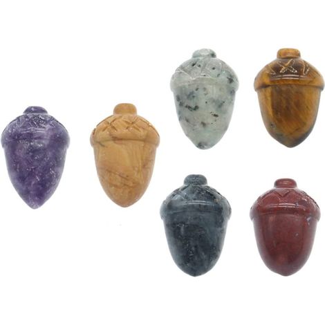 6pcs Ornement en Cristal de Forme de Pomme de Pin Accessoires D'aménagement Paysager Décoration de Pots de Fleurs pour Maison et Jardin Couleur Aléatoire (1/5)