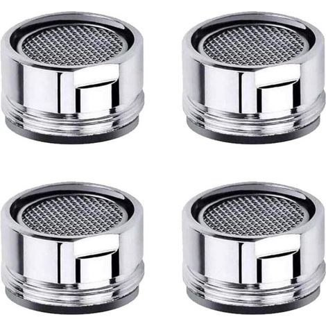 Pièces de rechange pour aérateur de robinet d'évier de cuisine avec filetage en laiton, crépine et rondelle, adaptées à la cuisine et à la salle de bain - Lot de 4 (1/4)