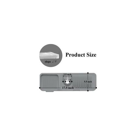 Tapis de robinet avec protection anti-éclaboussures, silicone alimentaire, gris clair (1/4)