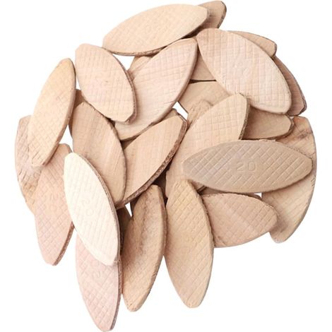 Lamelles D’assemblage en Hêtre 100 Pcs pour Outillage Menuiserie Bois, Biscuits de Jonction pour Machine à Tenonner, Collage Renforcé Workpiece et Composite Board, Collage Plus Serré, Gonfle au Conta (1/5)
