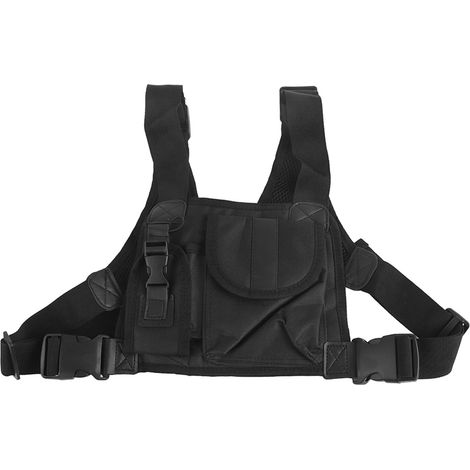Étui de transport pour talkie-walkie, pochette à fixer sur poitrine ou sac à dos, support de rangement pour accessoires radio. (1/5)
