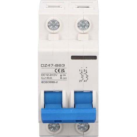 Disjoncteur photovoltaïque 2P CC haute sensibilité avec protection contre les surcharges, 12-240 V CC, 4 kA, 20 A (1/5)