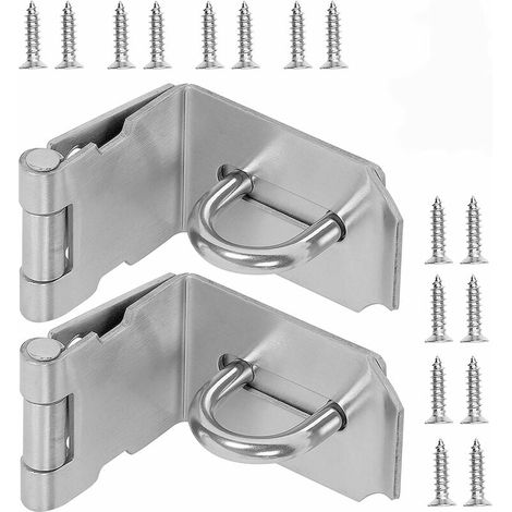 2 Cadenas Hasp Inox 4 Pouces 90° 2mm Épais (1/5)